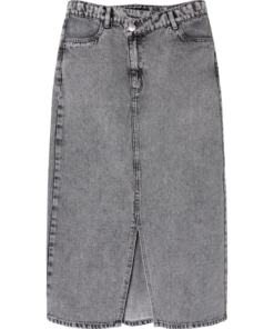 LMTD Glizzauneven Denim Long Skirt Light Grey/Stonewash