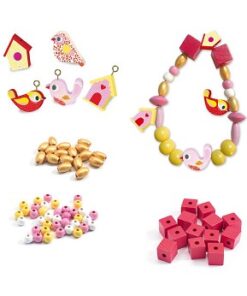 Alternative view of Rød og rosa perler i tre - Djeco