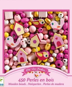 Rød og rosa perler i tre - Djeco