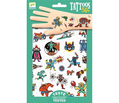 Tatoveringer med superhelter og skurker - Djeco