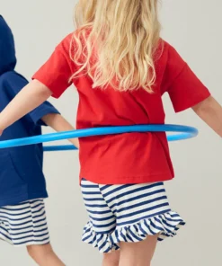 Müsli Stripe Frill Shorts Almond/Navy
