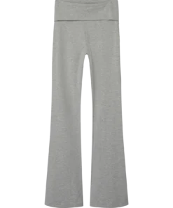 LMTD Dicte Lw Fold Down Bootcut Pant Light Grey Melange