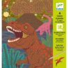 Skrapebilder med dinosaur