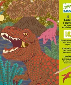 Skrapebilder med dinosaur