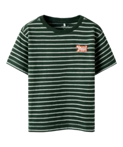 Name It Kristian T-Skjorte Striper Deep forest/Grey Melange