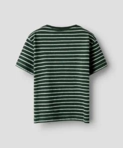 Alternative view of Name It Kristian T-Skjorte Striper Deep forest/Grey Melange