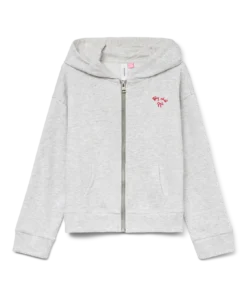 Vero Moda Girls Trina Zip Hoodie Light Gry Melange