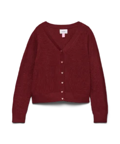 Vero Moda Girls Newlex Neck Heart Cardigan Syrah