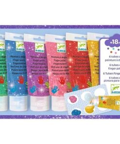 Fingermaling i 6 glitterfarger - Djeco