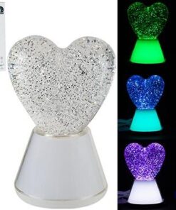 Fargeskiftende Glitter Hjerte med Lys