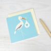 Gratulasjonskort Ny baby - Blå stork