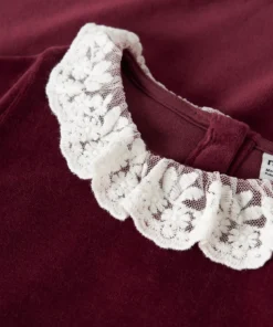 Alternative view of Name It Froxy Velour Dress Burgundy