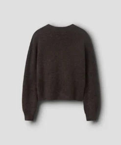 Alternative view of LMTD Flodet Short Knit Cardigan Chocolate Brown