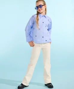 Kids Only Juicy Wide Leg Denim Pant Ecru