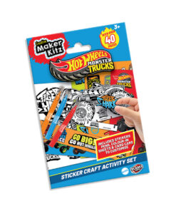 Hot Wheels Monster Trucks klistremerke-hobbyaktivitetssett