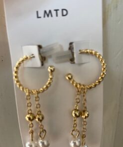 LMTD Pearly Earrings Gold Colour