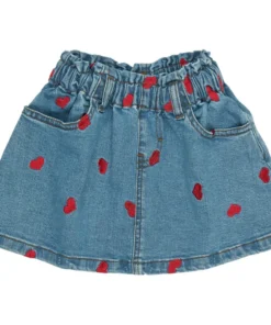 Petit Piao Denim Skirt Heart