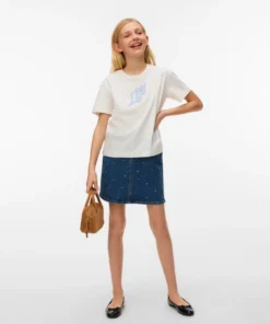 Vero Moda Girls Palma Mette T-Skjorte Snow White