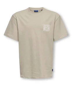 Only And Sons Milo Sketch Life T-Shirt Silver Lining