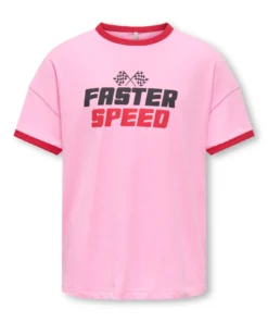 Kids Only Glimone Life Print T-Shirt Begonia Pink