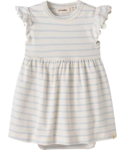 Lil Atelier Geo Ber Capsl Loose Body Dress Coconut Milk