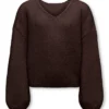 Kids Only Dinea L/S Reversible Pullover Knit Chocolate Knit