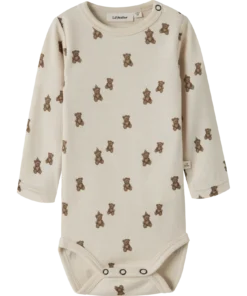 Lil Atelier Nilo Nun Wool/Modal Body Turteldove/Teddy Bear
