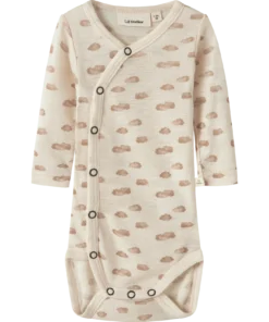 Lil Atelier Nalu Wool/Modal Slim Wrap Body Cloud