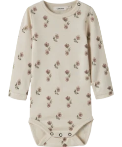 Lil Atelier Nilo Nun Wool/Modal Slim Body Turteldove/Flower
