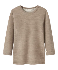 Lil Atelier Nilo Wool/Modal Slim Top Sepia Tint
