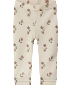 Lil Atelier Nilo Nun Wool/Modal Legging Turteldove/Flower