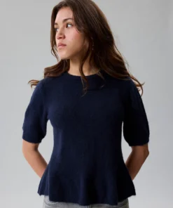 Alternative view of LMTD Flodet Short Peplum Knit Dark Sapphire