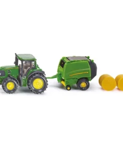Siku John Deere traktor med rundballer