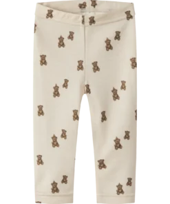 Lil Atelier Nilo Nun Wool/Modal Legging  Turteldove/Teddy Bear