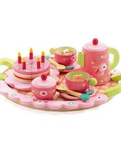 Rosa tesett med bursdagskake i tre - Djeco