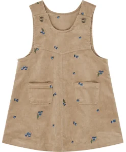 Petit Piao Gigi Cord Overalls Dress Blueberry